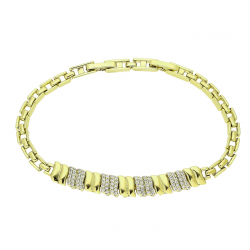 14K BRANSOLETKA POZŁACANA 19-17 CM 7 MM ELEGANCE XUPING 91600