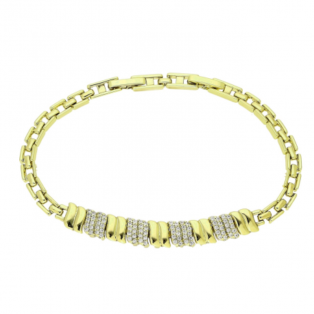 14K BRANSOLETKA POZŁACANA 19-17 CM 7 MM ELEGANCE XUPING 91600