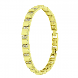 14K BRANSOLETKA POZŁACANA 18,5-16,5 CM 7 MM ELEGANCE XUPING 91604