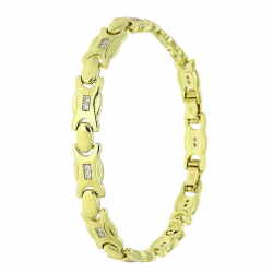 14K BRANSOLETKA POZŁACANA 18,5-16,5 CM 7 MM ELEGANCE XUPING 91605