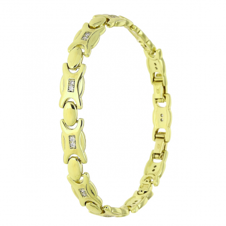 14K BRANSOLETKA POZŁACANA 18,5-16,5 CM 7 MM ELEGANCE XUPING 91605