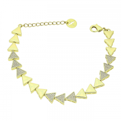 14K BRANSOLETKA POZŁACANA 16,5+3 CM 8 MM TRÓJKĄCIKI XUPING 91606