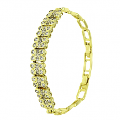 14K BRANSOLETKA POZŁACANA 19-17 CM 9 MM LUXURY XUPING 91607