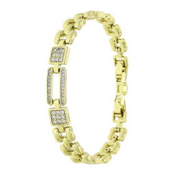 14K BRANSOLETKA POZŁACANA 18,5-16,5 CM 8 MM ELEGANCE XUPING 91608