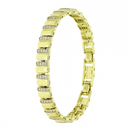 14K BRANSOLETKA POZŁACANA 19-17 CM 8 MM ELEGANCE XUPING 91609
