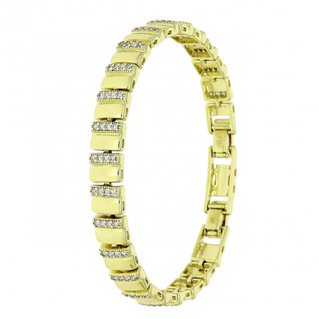 14K BRANSOLETKA POZŁACANA 19-17 CM 8 MM ELEGANCE XUPING 91609