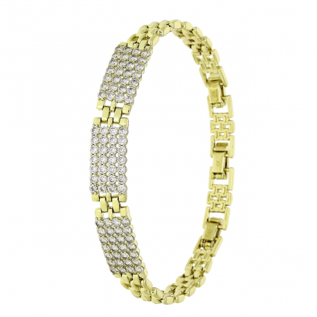 14K BRANSOLETKA POZŁACANA 20-18-16 CM 8 MM LUXURY XUPING 91610