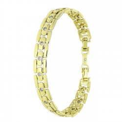 14K BRANSOLETKA POZŁACANA 19-17 CM 8 MM ELEGANCE XUPING 91611