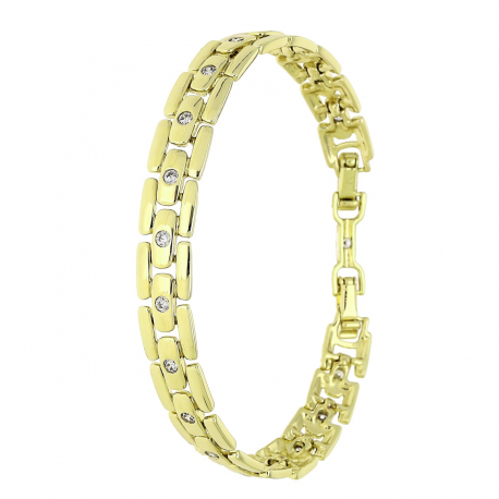 14K BRANSOLETKA POZŁACANA 19-17 CM 8 MM ELEGANCE XUPING 91611