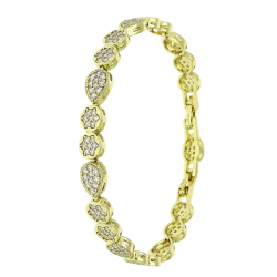 14K BRANSOLETKA POZŁACANA 19-17 CM 7 MM ELEGANCE XUPING 91612