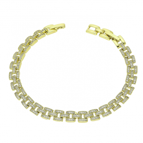 14K BRANSOLETKA POZŁACANA 19-17 CM 6 MM LUXURY XUPING 91613