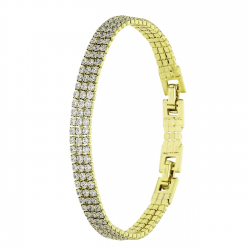 14K BRANSOLETKA POZŁACANA 19,5-17 CM 7 MM BRYLANTOWA XUPING 91616