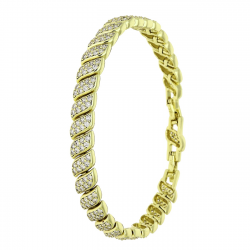 14K BRANSOLETKA POZŁACANA 19-17 CM 7 MM LUXURY XUPING 91617