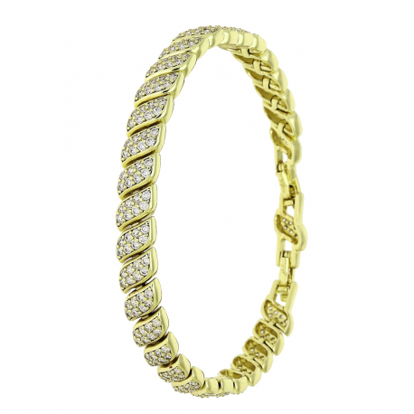 14K BRANSOLETKA POZŁACANA 19-17 CM 7 MM LUXURY XUPING 91617