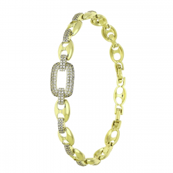 14K BRANSOLETKA POZŁACANA 19-17 CM 10 MM ELEGANCE XUPING 91618