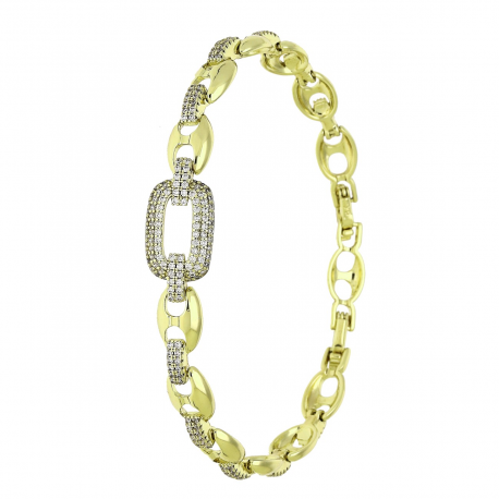 14K BRANSOLETKA POZŁACANA 19-17 CM 10 MM ELEGANCE XUPING 91618