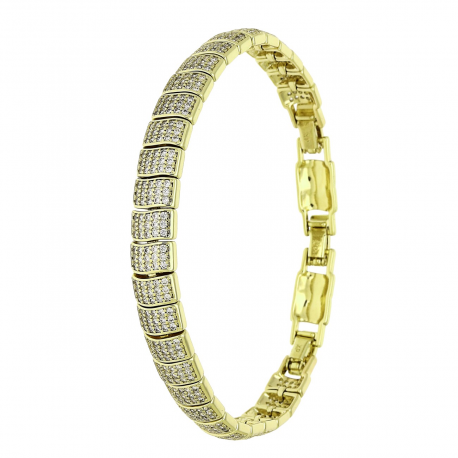 14K BRANSOLETKA POZŁACANA 20-18-16 CM 8 MM LUXURY XUPING 91619