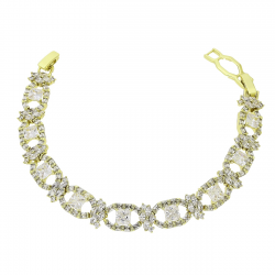 14K BRANSOLETKA POZŁACANA 19-16,5 CM 10 MM LUXURY XUPING 91620