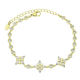 14K BRANSOLETKA POZŁACANA 17+5 CM 12 MM BRYLANTOWE LILIE XUPING 91621