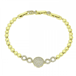 14K BRANSOLETKA POZŁACANA 19,5-17,5-16 CM 10 MM INFINITI XUPING 91622