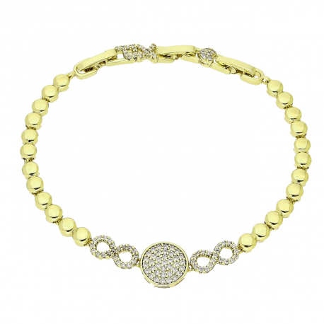 14K BRANSOLETKA POZŁACANA 19,5-17,5-16 CM 10 MM INFINITI XUPING 91622