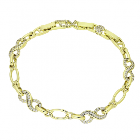 14K BRANSOLETKA POZŁACANA 10,5-18,5-16,5 CM 7 MM INFINITI XUPING 91623