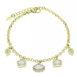 14K BRANSOLETKA POZŁACANA 17+3 CM ROLO Z ZAWIESZKAMI XUPING 91624