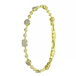 14K BRANSOLETKA POZŁACANA 19,5-17,5-15,5 CM 5 MM ELEGANCE XUPING 91625