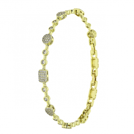 14K BRANSOLETKA POZŁACANA 19,5-17,5-15,5 CM 5 MM ELEGANCE XUPING 91625