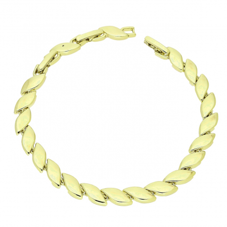 14K BRANSOLETKA POZŁACANA 19-17-15,5 CM 6 MM ZŁOTA ELEGANCJA XUPING 91628