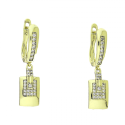 14K KOLCZYKI POZŁACANE 30/7,5 MM WISZĄCE ELEGANTKI XUPING 91633