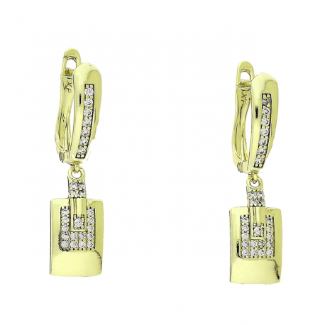 14K KOLCZYKI POZŁACANE 30/7,5 MM WISZĄCE ELEGANTKI XUPING 91633