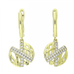 14K KOLCZYKI POZŁACANE 31/14 MM WISZĄCE ELEGANTKI XUPING 91634