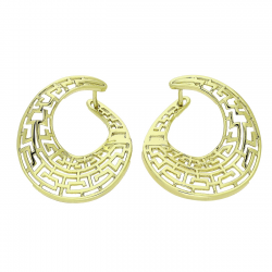 14K KOLCZYKI POZŁACANE 27/25 MM GRECKI AŻUR XUPING 91646