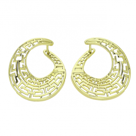 14K KOLCZYKI POZŁACANE 27/25 MM GRECKI AŻUR XUPING 91646