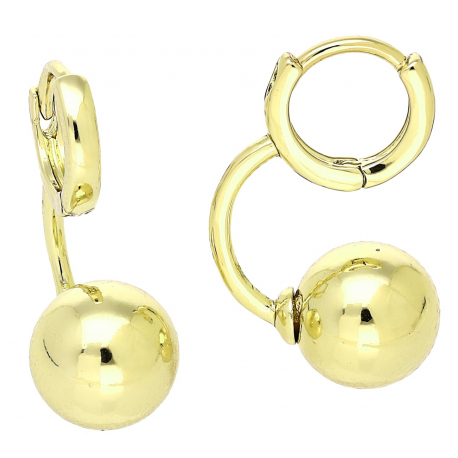 14K KOLCZYKI POZŁACANE 25/10 MM ZŁOTA KULA XUPING 91657