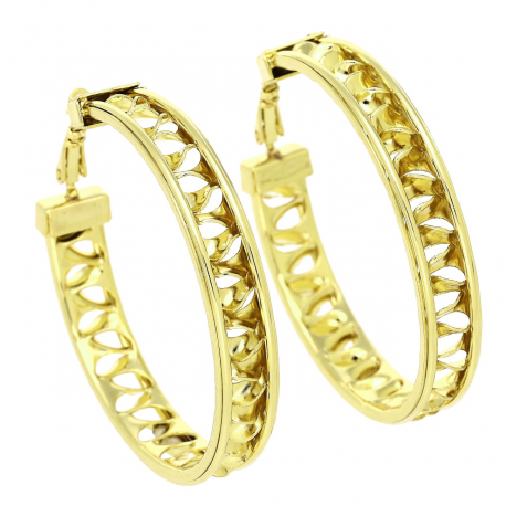 14K KOLCZYKI POZŁACANE 50/8 MM ZŁOTE KOŁA XUPING 91659