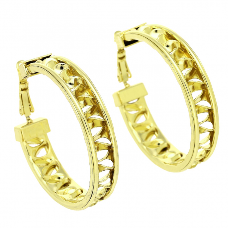 14K KOLCZYKI POZŁACANE 40/8 MM ZŁOTE KOŁA XUPING 91661