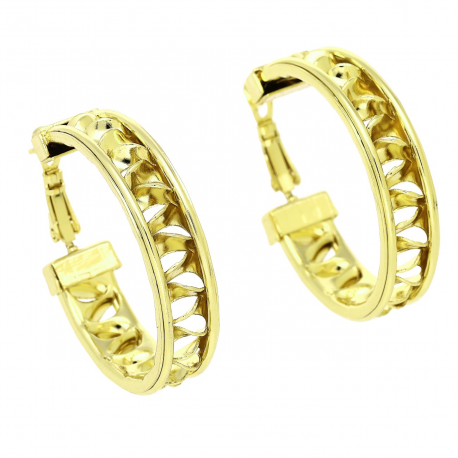14K KOLCZYKI POZŁACANE 35/8 MM ZŁOTE KOŁA XUPING 91662