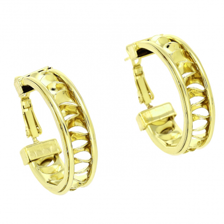 14K KOLCZYKI POZŁACANE 30/8 MM ZŁOTE KOŁA XUPING 91663