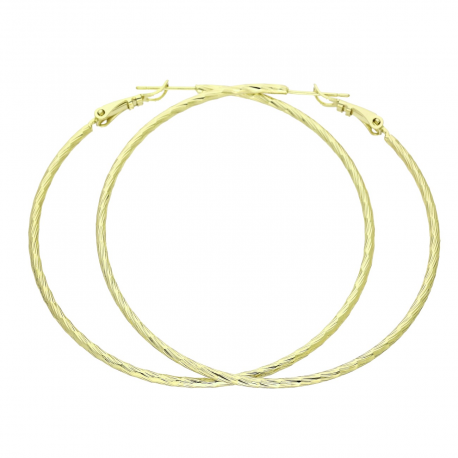 14K KOLCZYKI POZŁACANE 60/2 MM ZŁOTE KOŁA XUPING 91665