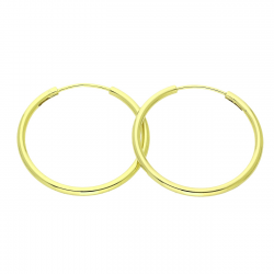 14K KOLCZYKI POZŁACANE 30/2 MM ZŁOTE KOŁA XUPING 91667
