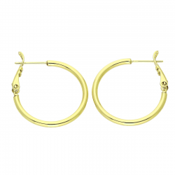 14K KOLCZYKI POZŁACANE 25/2 MM ZŁOTE KOŁA XUPING 91668