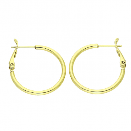 14K KOLCZYKI POZŁACANE 25/2 MM ZŁOTE KOŁA XUPING 91668