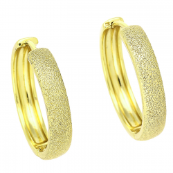 14K KOLCZYKI POZŁACANE 25/5 MM PIASKOWANE ZŁOTE KOŁA XUPING 91669