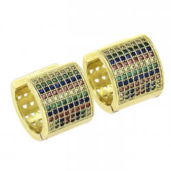 14K KOLCZYKI POZŁACANE 13/10 MM KOLOROWA ELEGANCJA XUPING 91681