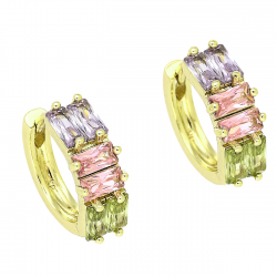 14K KOLCZYKI POZŁACANE 16/6 MM KOLOROWA ELEGANCJA XUPING 91682