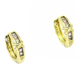 14K KOLCZYKI POZŁACANE 13/4 MM KÓŁKA KOLOROWE RADIANTY XUPING 91686