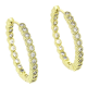 14K KOLCZYKI POZŁACANE 24/3 MM KOŁA Z BRYLANTAMI XUPING 91687