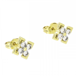 14K KOLCZYKI POZŁACANE 10 MM BRYLANTOWA MALUSZKI XUPING 91699